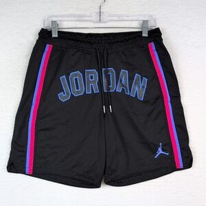 Nike Air Jordan Sport DNA Mesh Shorts Black Pockets Side Stripe Men's Small